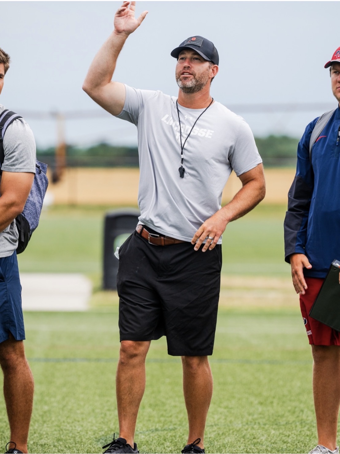 Coach Tim McDermott running a session on the field